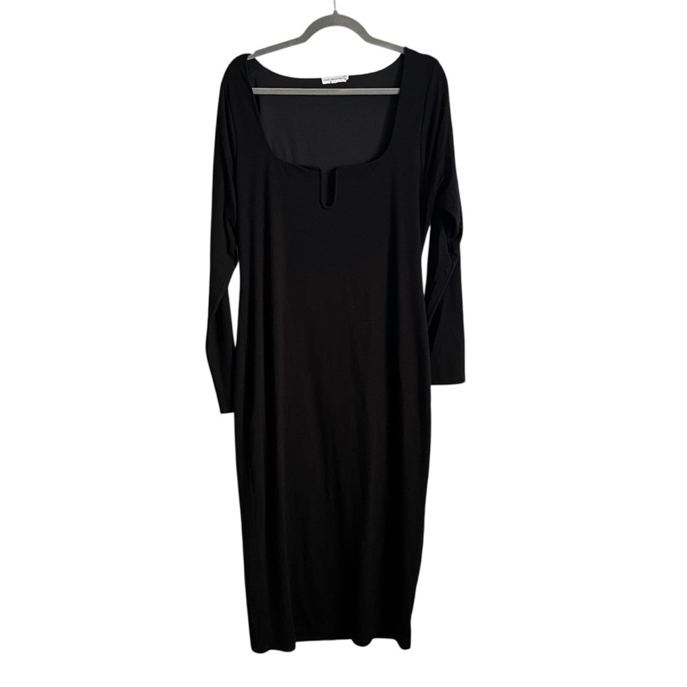 Good American Black U Ring Long Sleeve Bodycon Midi Dress Women’s Plus Size 5